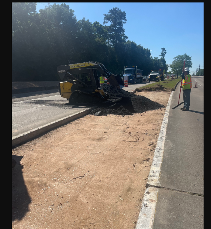 Roadway median removal and concrete work